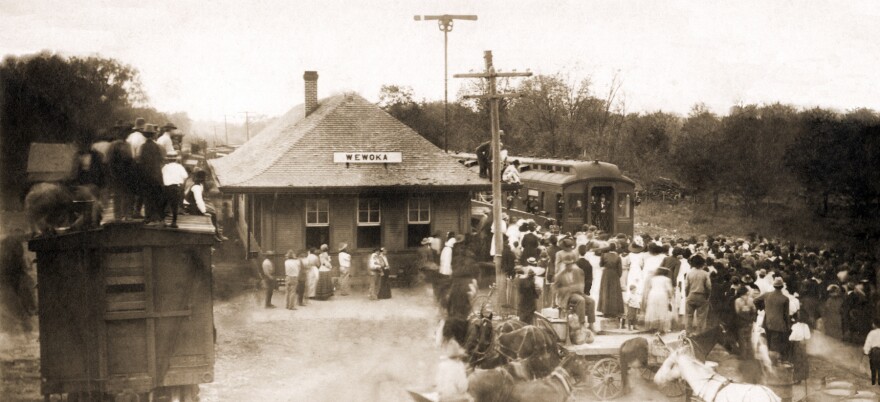 The Wewoka train depot in Wewoka, Oklahoma.