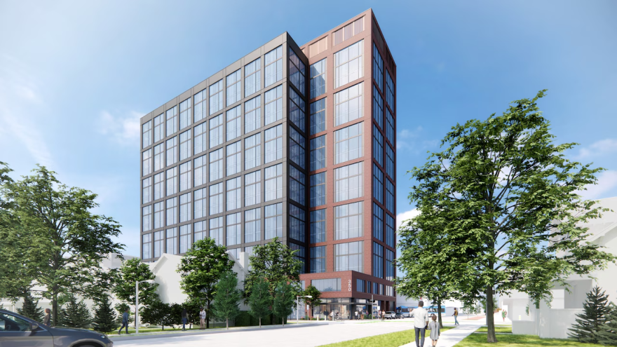 Rendering of the proposed housing project on 350 Fifth St. in Ann Arbor.