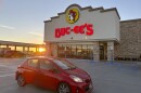 A customer pulls up in the parking lot outside a Buc-ee's store early Thursday, April 4, 2024, in Johnstown, Colo.