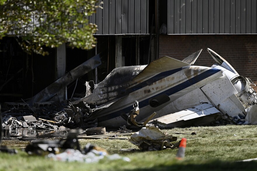 It is thought that pilots of a Cessna 560XL experienced a mechanical failure during their takeoff procedure from Robertson Airport in Plainville to North Carolina. The aircraft impacted the ground at Trumpf Inc. and crashed into the building bursting into flames. No-one in the building was injured. There were four persons on the aircraft, two pilots and two passengers, who did not survive.