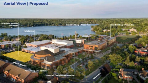 Rendering of the proposed parking structure location.