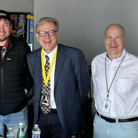 Adam Gonshorowski, who serves as director of the festival, and Greg Giles speak about the 2026 Sioux City International Film Festival with Bret Hayworth on October 2, 2026. (Mark Munger, Siouxland Public Media)