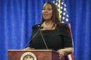 FILE - New York Attorney General Letitia James speaks, Feb. 16, 2024, in New York. (AP Photo/Bebeto Matthews, File)