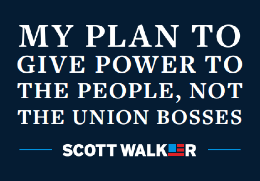 The front page of Wisconsin Gov. Scott Walker's plan to take on labor unions.