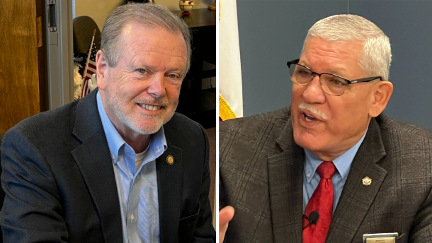 NC Senate leader Phil Berger on left; Rockingham County Sheriff Sam Page on right. 