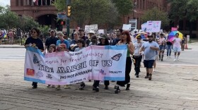 The 'March for Us' for trans visibility in downtown San Antonio on March 29, 2025.
