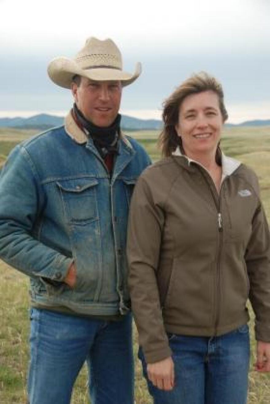 Phillips County Commissioner and rancher Lesley Robinson with her husband Jim. The couple ranches near Portman on a ranch that's been in the family since the 1950s.