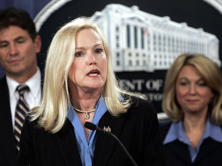 Former U.S Assistant Attorney General Tax Division Eileen O'Connor speaks during a press conference in 2006. She will testify at the House Oversight Committee hearing on Thursday.