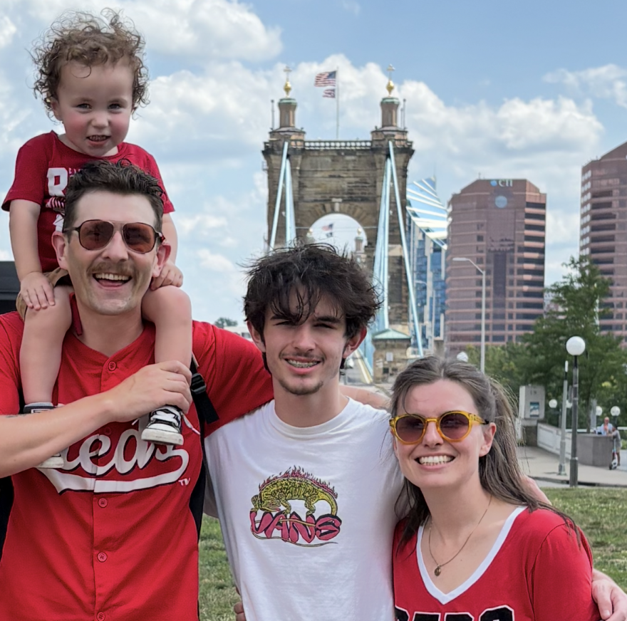 Patrick Aylward (left) of Westwood with his wife and their two sons.