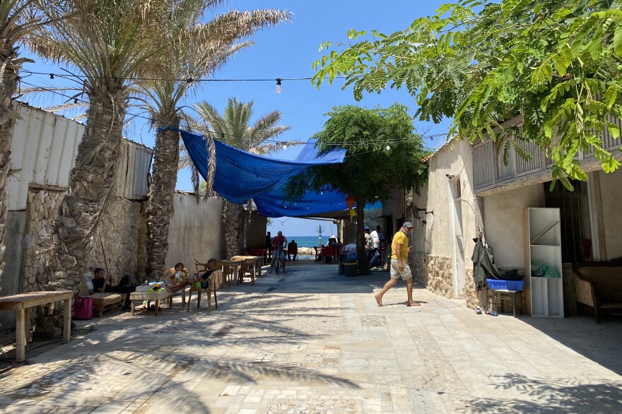 A waterfront cafe in Jisr al-Zarqa, a fishing village on Israel's Mediterranean coast.