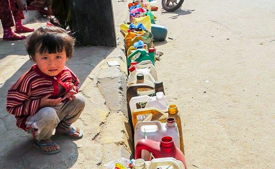 During the months-long fuel crisis, people had to wait in long lines to buy diesel and propane.