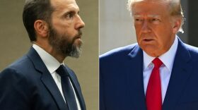 This combination of pictures shows special counsel Jack Smith in Washington, DC, and former US President Donald Trump in Palm Beach, Florida.