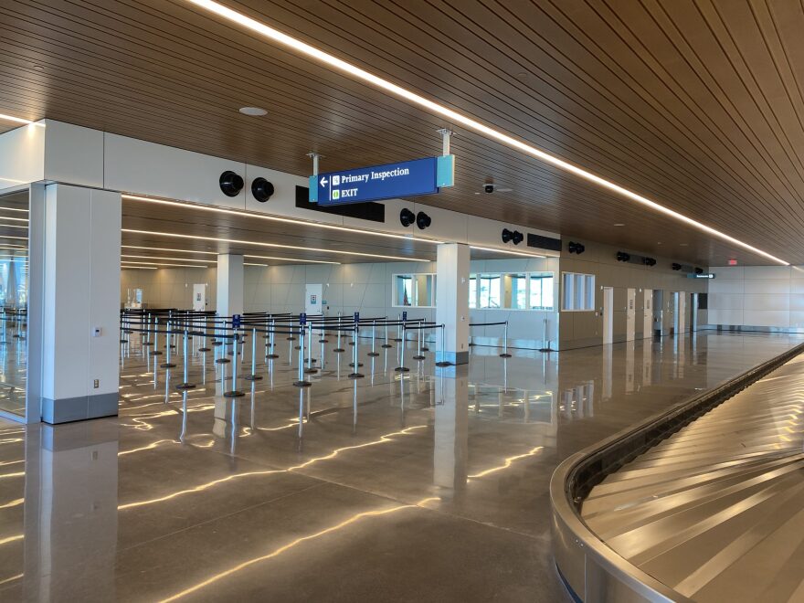 A baggage claim area at Kona Airport's new international arrivals facility.