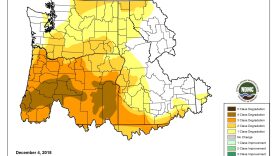 The Northwest watershed shows areas of abnormal dryness to severe drought over 2018. CREDIT: U.S. DROUGHT MONITOR