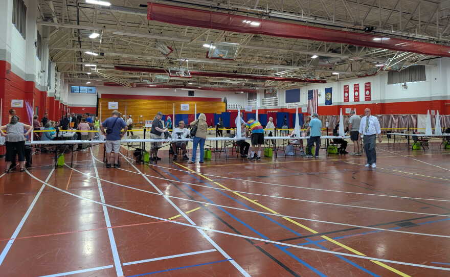 Pinkerton Academy in Derry saw a slow crawl of people come out to vote Tuesday, Sept. 8, 2026.