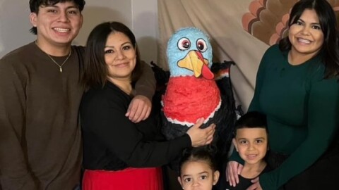 Paola Guzman (second from left) stands with her family. Guzman is one of at least 56 people arrested and detained by U.S. Immigration and Customs Enforcement in Alaska this year.