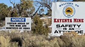 A welcome sign to the Kayenta Mine atop Black Mesa in northern Arizona.