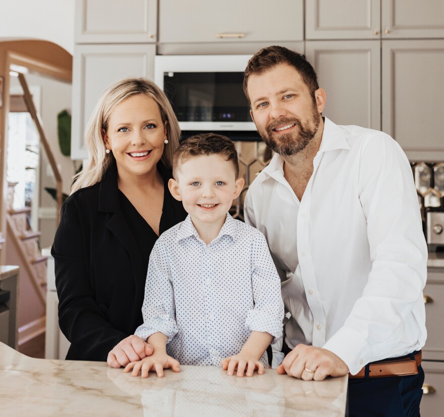 Coleman Ferguson, right, with his wife Amberly and son Brantley. The family currently runs two businesses in Virginia Beach.