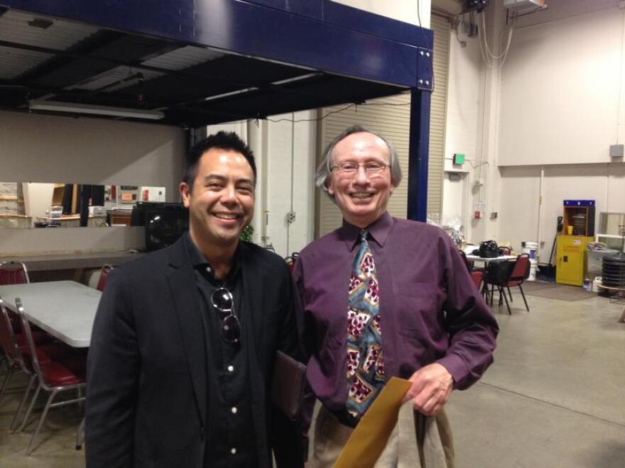 NWPR's Steve Reeder and Dr. Nikolas Caoile, Music Director of the Wenatchee Valley Symphony at a performance in 2015. Keep an eye out for Steve at concerts during the 2015/2016 Season. NWPR