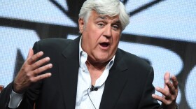 FILE - In this Thursday, Aug. 13, 2015, file photo, Jay Leno participates in the "Jay Leno's Garage" panel at the The NBCUniversal Summer TCA Tour at the Beverly Hilton Hotel in Beverly Hills, Calif. Former Tonight Show host Leno is set to host the Nobel Peace Prize concert on Dec. 11, 2015, at the Telenor Arena in Oslo, Norway, organizers announced Monday, Nov. 16. (Photo by Richard Shotwell/Invision/AP, File)