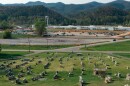 A new data center built in the town of Marble across the road from Moss Cemetery, Cherokee County, NC on April 7, 2026.