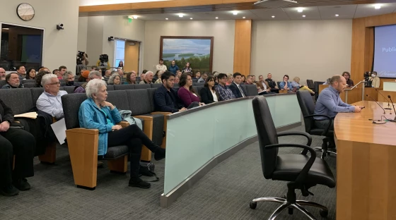 Jeremy Masters addresses the Normal Town Council during its meeting Monday, May 1, 2023, at City Hall in Uptown Station.