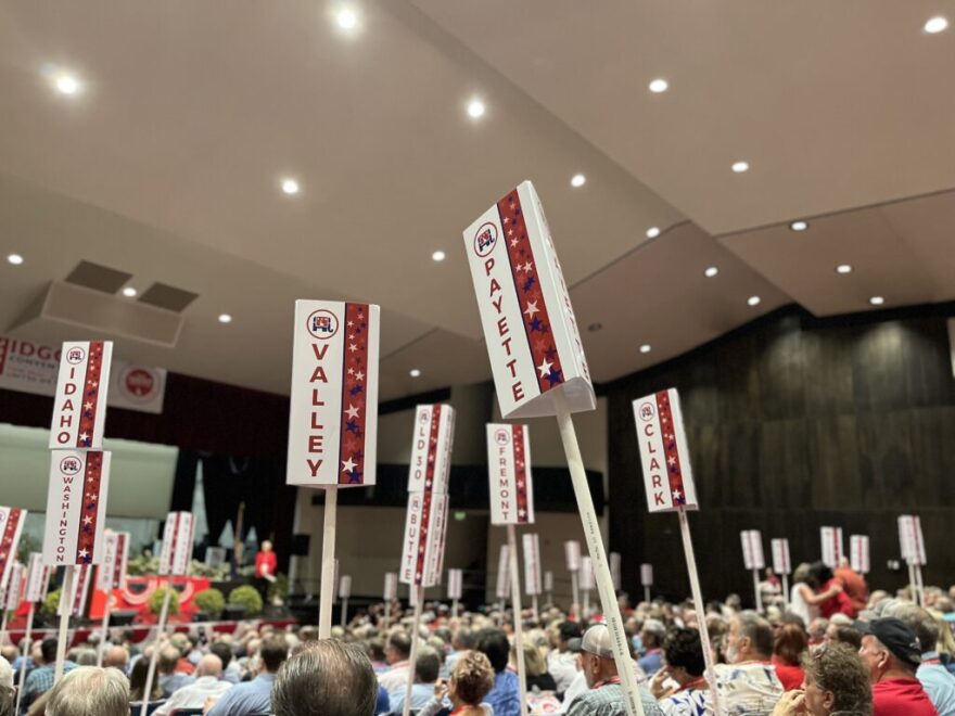 The Idaho Republican Party’s State Central Committee will consider several changes to its rules over the weekend at its 2023 winter meeting, including a policy that would allow the party’s committee members to question the conduct of a Republican elected official and consider punishment for deviating from the party platform. (Kelcie Moseley-Morris/Idaho Capital Sun)