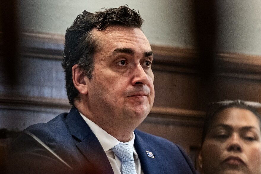 “Beau” Correll is seen at a meeting of the Winchester Planning Commission on May 19, 2026.