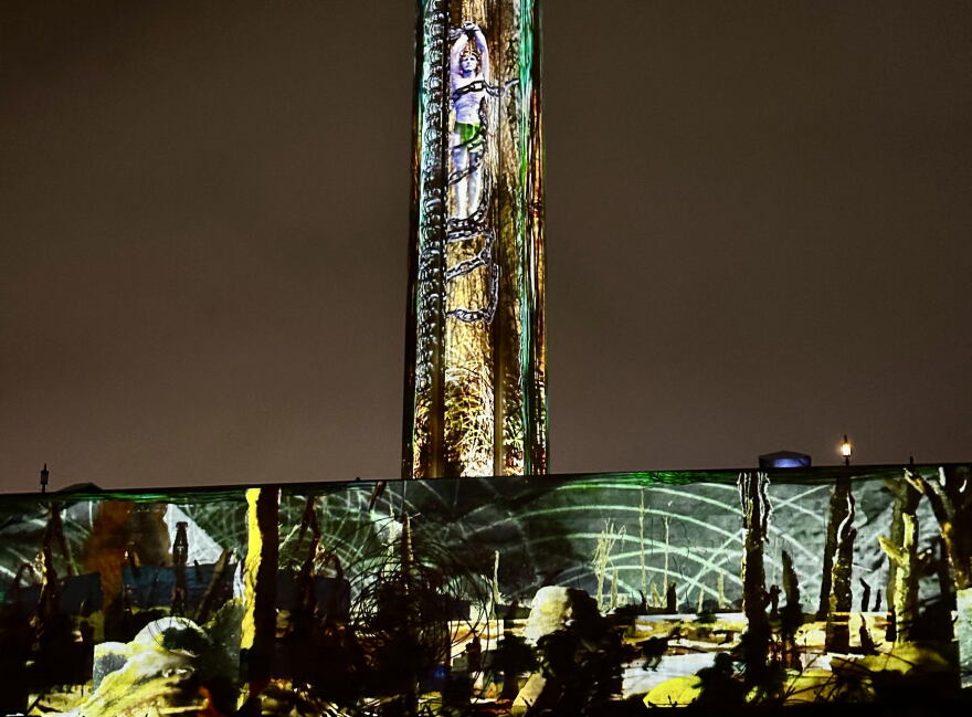 Xavier de Richemont’s installation for “Liberty’s Beacon” is one of three that will run through Veterans Day