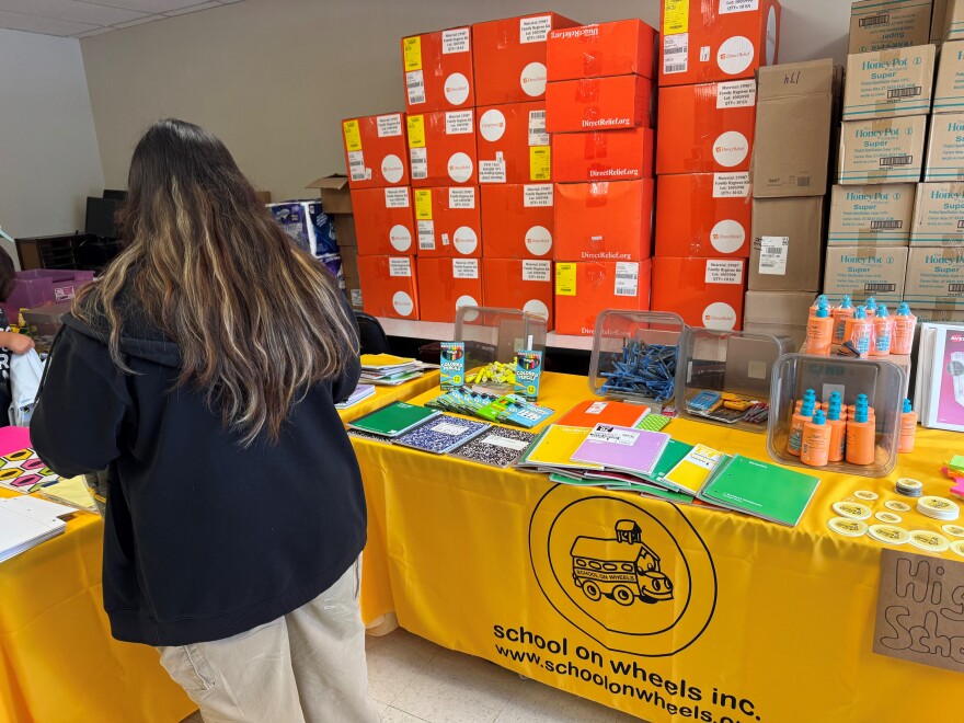 Families were provided with school supplies