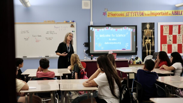Deb Wiles, 6th grade science, observed this year's kids seem like they'll be a fun bunch.