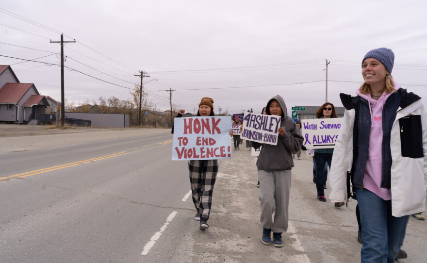 Teens Acting Against Violence students march for domestic violence awareness on Oct. 5, 2026.