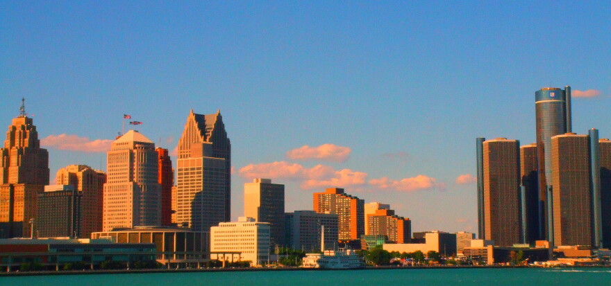 Detroit skyline as viewed from Windsor, Ontario
