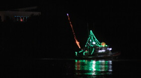 The last time fireworks were visible from the island’s downtown was the Kodiak Maritime Museum’s annual Harbor Lights Festival, when a few boats lit fireworks from their decks. (Brian Venua/KMXT)