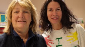 Quinsigamond's assistant principal, Nancy O'Coin, left, with preschool teacher Cindy Bly.  O'Coin says many pupils come from stressed families. 'We need to support children emotionally because they can't learn without that help,' says O'Coin. 