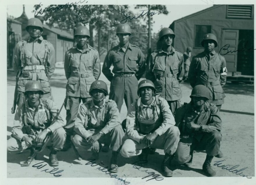 Officers of the 555th Parachute Infantry Company at Camp Mackall, NC (Courtesy - Kate Medley / 82nd Airborne Museum On Fort Liberty)