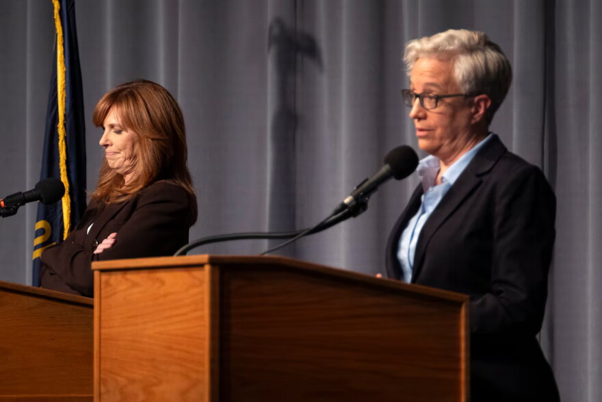 A tense moment as the candidates accuse one another of misrepresenting the facts.
