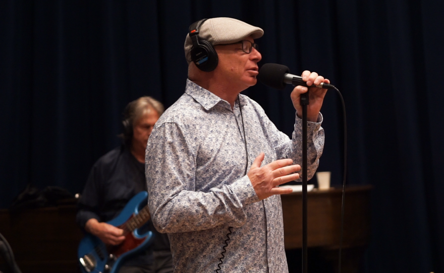 Blind Eye Willis Band performing live in WNIJ's Studio A