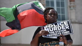 A protester at the Black Lives Matter demonstration on Saturday July 15 in South Bend.