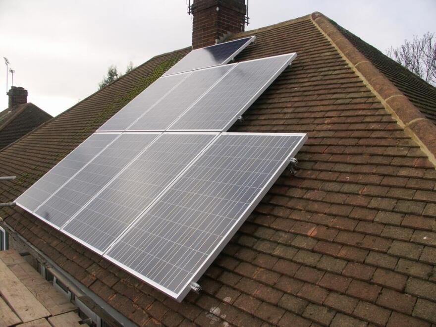 Solar panels installed on a residential roof