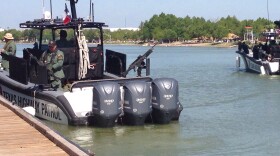 Texas Department of Public Safety gunboats in the Rio Grande
