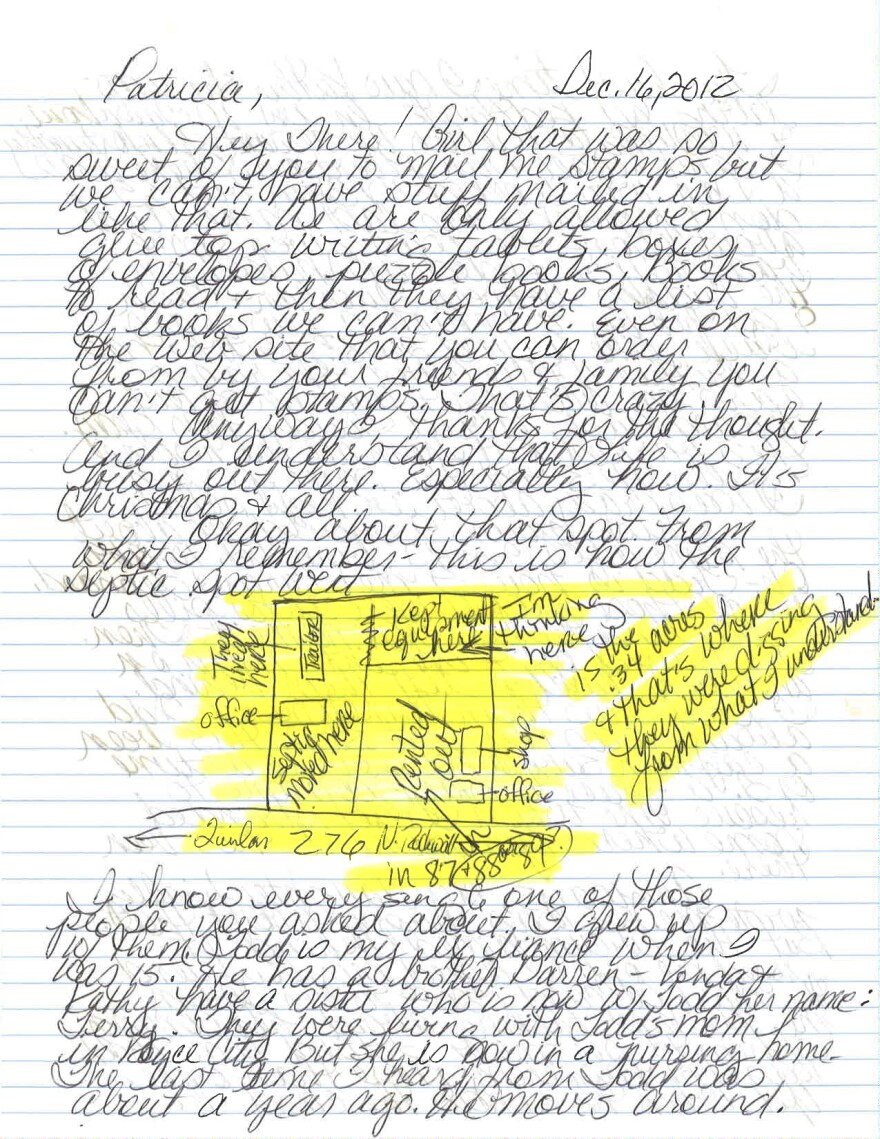 In 2012, a woman rumored to have information about Carey's whereabouts mailed her sister Patricia a hand-drawn map of the properties searched Thursday.