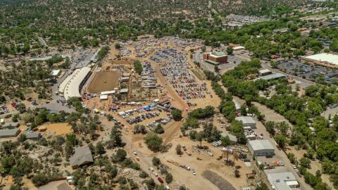 An aerial view of the current Prescott Rodeo grounds.