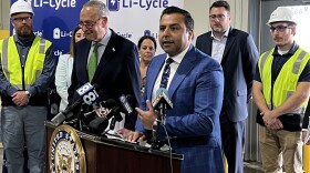 Ajay Kochhar, President and CEO of Li-Cycle, at a news conference in Rochester on Monday, 9/19/22