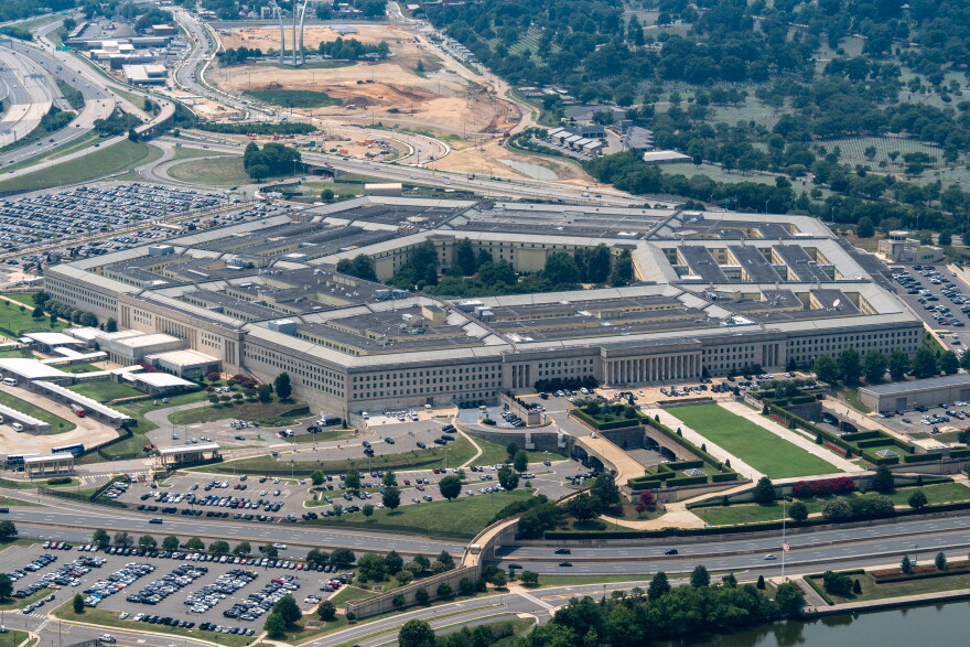 FILE - The Pentagon is seen from the air, July 15, 2026, in Washington.