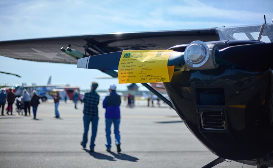 Cessna L'19/01 Bird Dog on display at the Gator Fly-In on March 22, 2025 in Gainesville, Florida. (Andrea Fonseca/WUFT News)