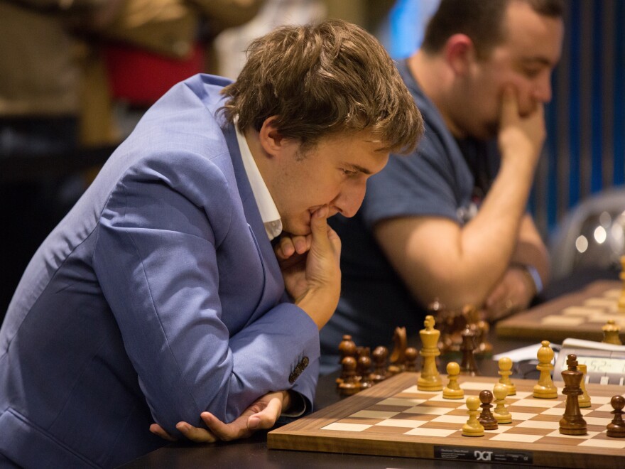 Sergey Karjakin, of Russia, will meet Norway's Magnus Carlsen in New York City in November to determine the next world chess champion. Carlsen is defending his title.