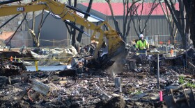 Debris cleanup from the Almeda Fire at the Talent Mobile Estates in Talent, Oregon.