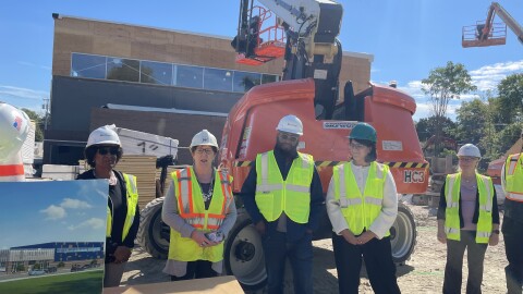 Albany elected officials at the site of Albany West Community Center. (L-R: Councilwoman Joyce Love, Mayor Kathy Sheehan, Councilman Jahmel Robinson, and Assemblywoman Gabriella Romero)