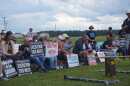 Protestors gather outside Florida State Prison in Raiford on Sept. 10, 2026, to protest the execution of Daniel Conahan Jr. (Alexa Ryan/WUFT News)